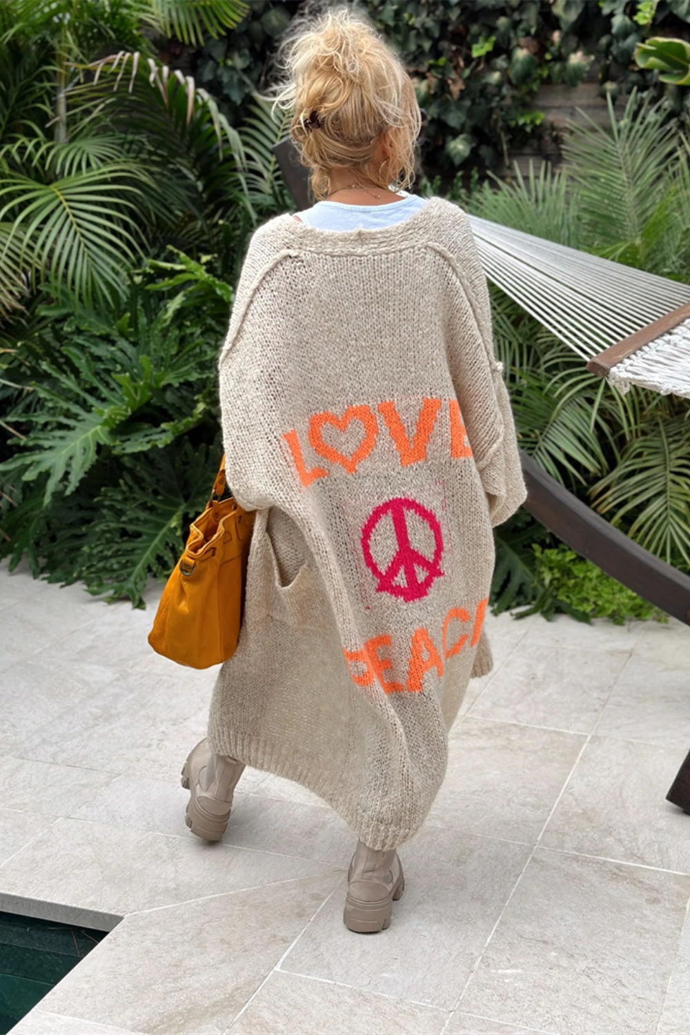 Cardigan long en tricot surdimensionné