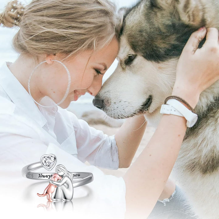 Luvare Paris™ | Bague avec icône de chien (Rose)