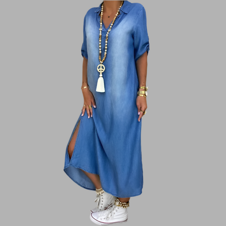 Lea | Robe longue en denim