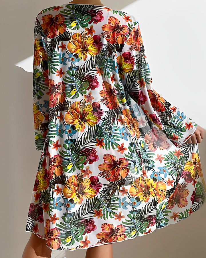 Flora | Ensemble Bikini avec Imprimé Tropical et Pareo