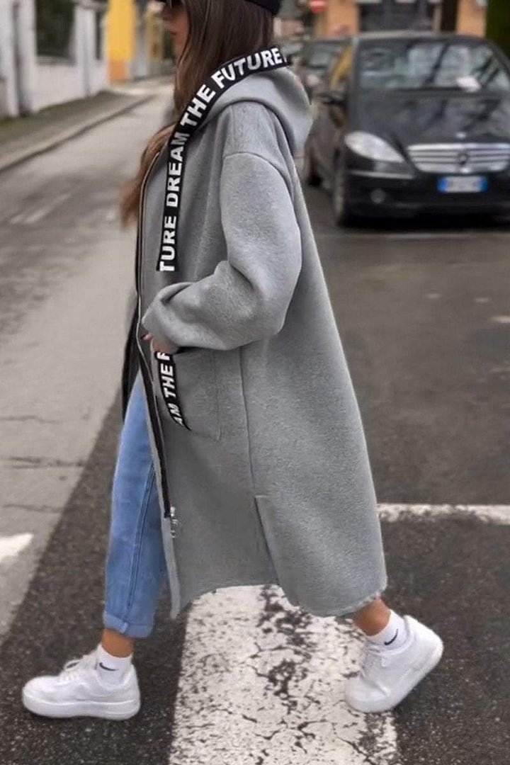 Élise™ | Veste longue zippée à capuche