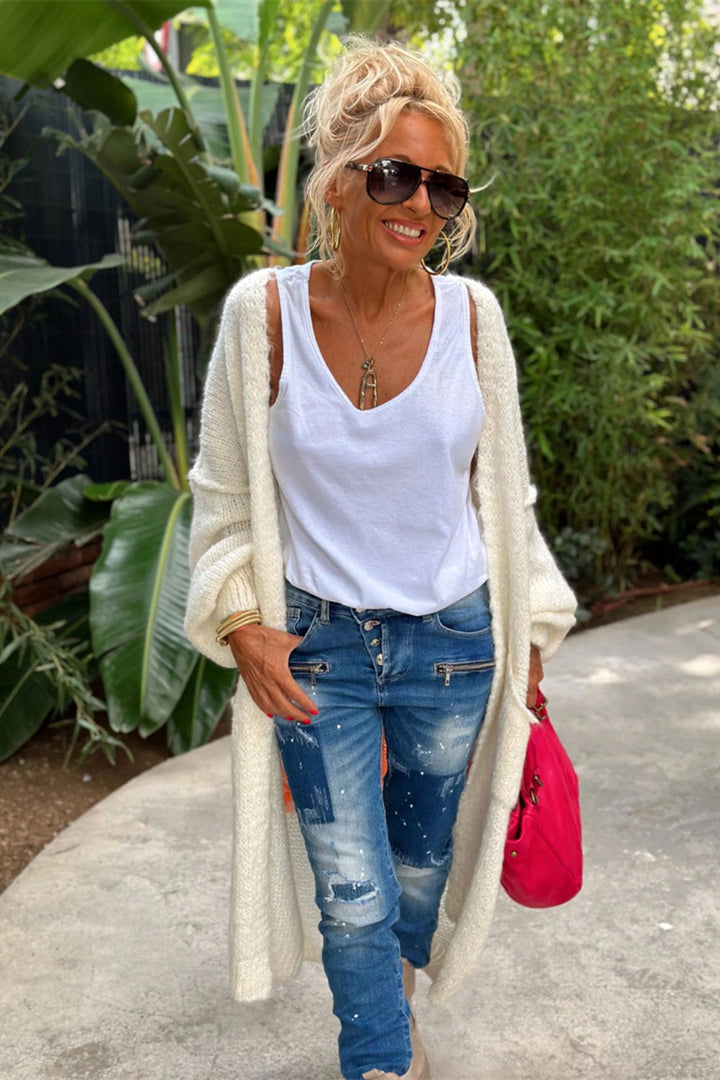 Cardigan long en tricot surdimensionné