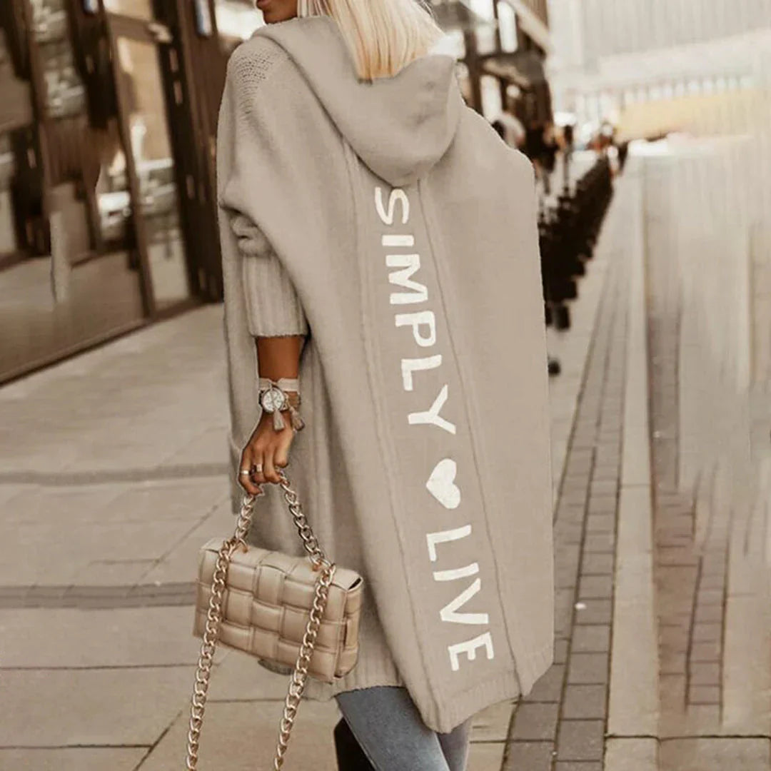 Johani | Cardigan à Capuche Long Élargi