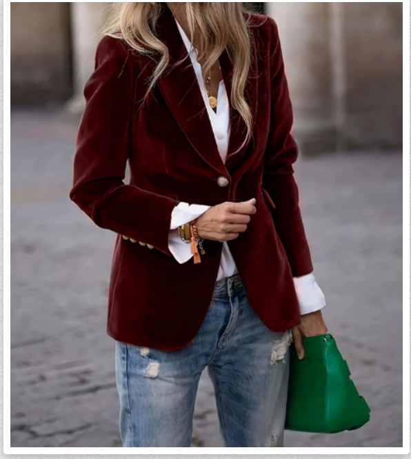Savannah™ - Blazer en Velours Élégant