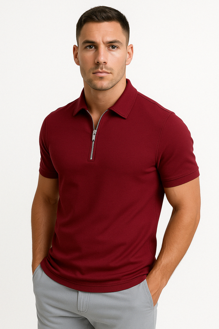 GREGORIO | POLO MODERNE AVEC ZIP MI-HAUT