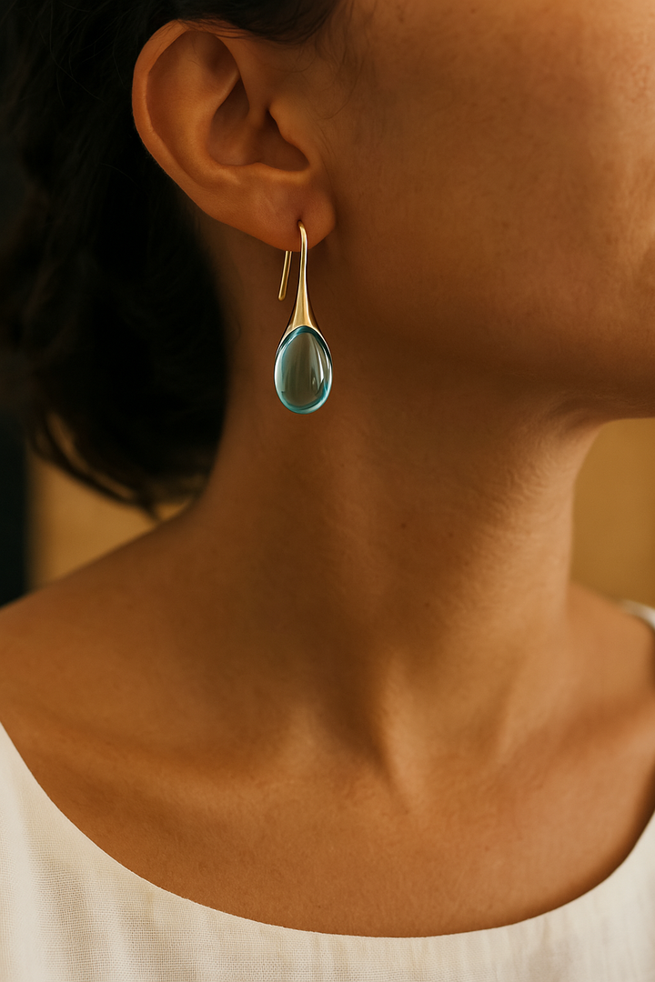 Boucles d'oreilles en cristal en or et argent