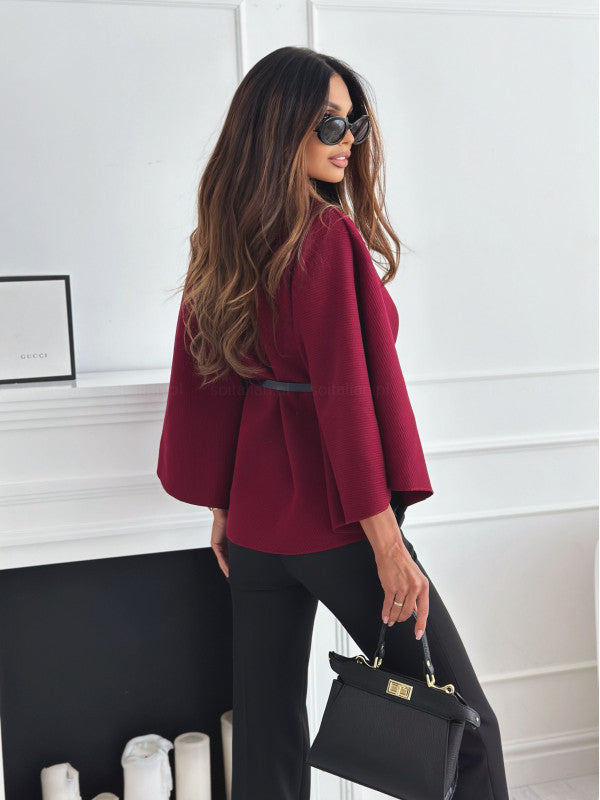 LEA - Veste Papillon Chic avec Ceinture