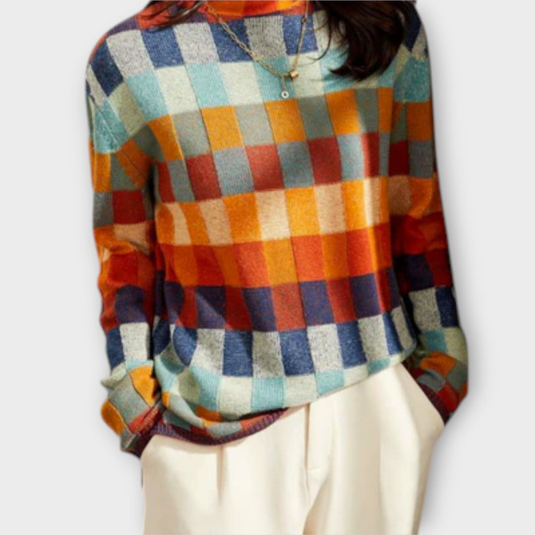 Erika – pull en patchwork alliant style et confort