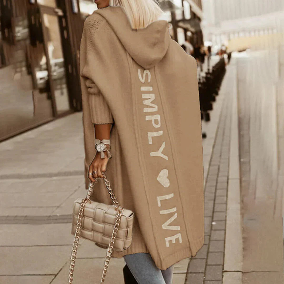 Johani | Cardigan à Capuche Long Élargi