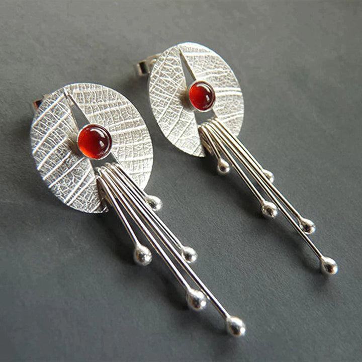 Boucles d'oreilles en pierre rouge exclusives