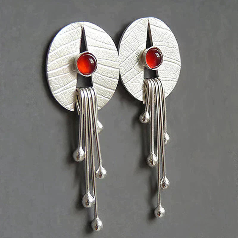 Boucles d'oreilles en pierre rouge exclusives