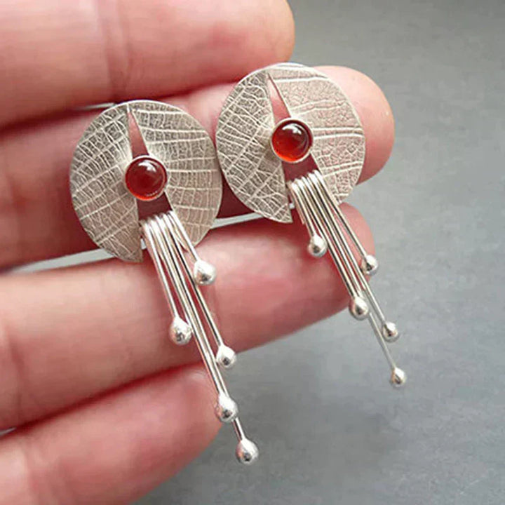 Boucles d'oreilles en pierre rouge exclusives