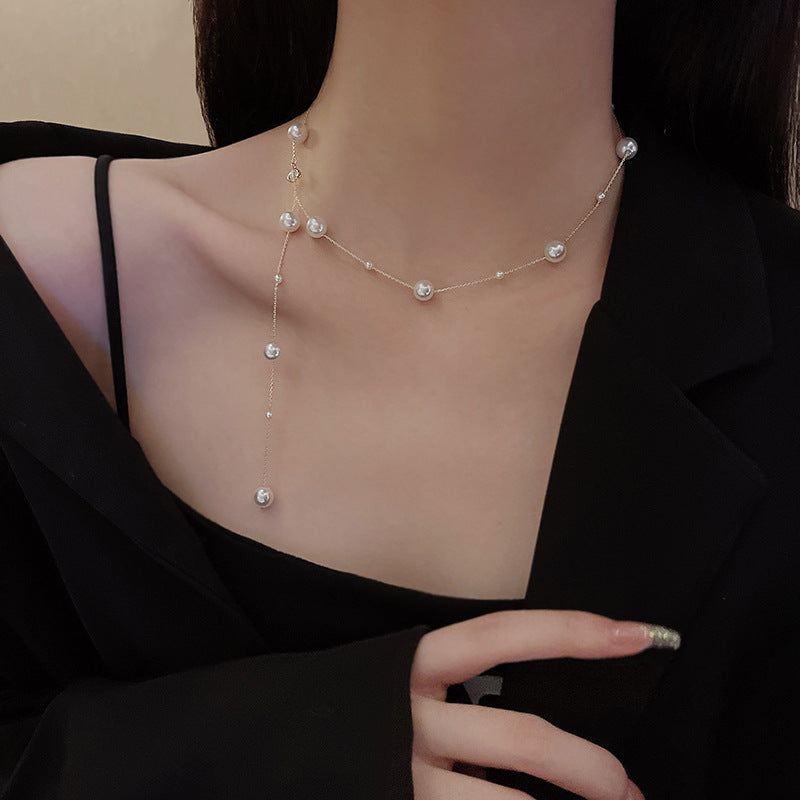 Collier sautoir argenté 925 – perles & ciel étoilé