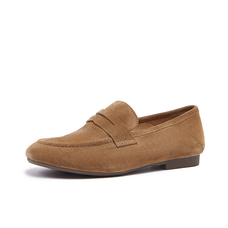 Mocassins Llnica en Velours Bleu avec Détails Patchwork et Bout Rond