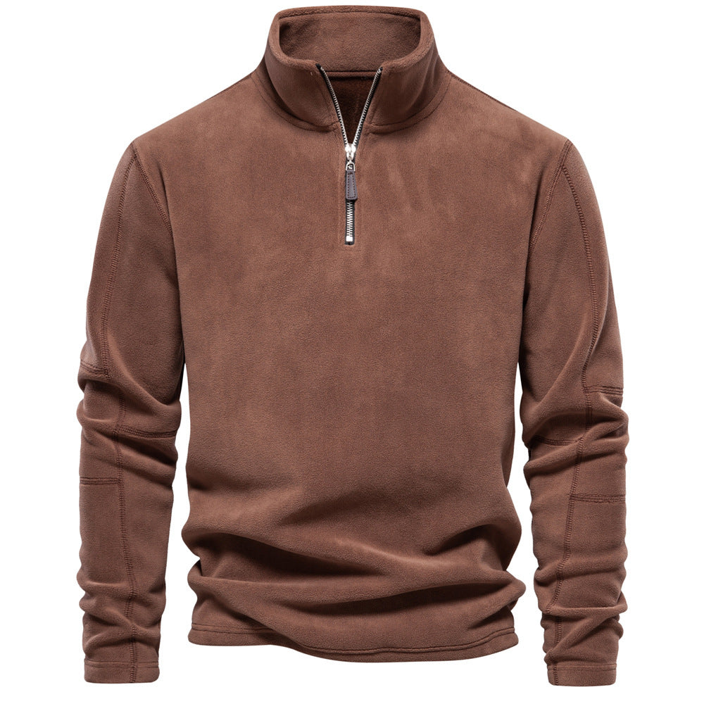 Sweat Demi-Zip Col Montant en Polaire