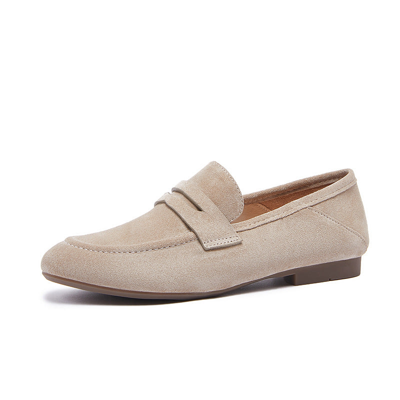 Mocassins Llnica en Velours Bleu avec Détails Patchwork et Bout Rond