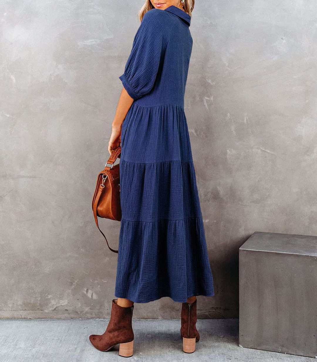 Luna | Robe chemise luxueuse à volants