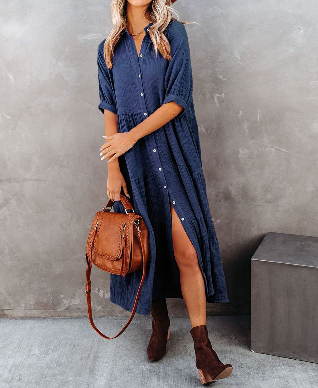 Luna | Robe chemise luxueuse à volants