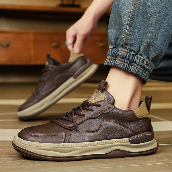 Chaussures en Cuir à Semelle Élevée