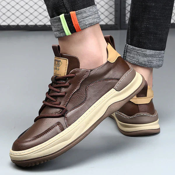 Chaussures en Cuir à Semelle Élevée