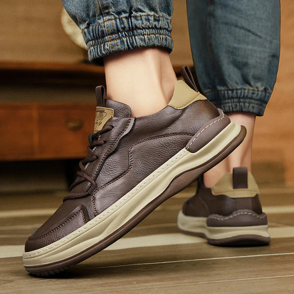 Chaussures en Cuir à Semelle Élevée
