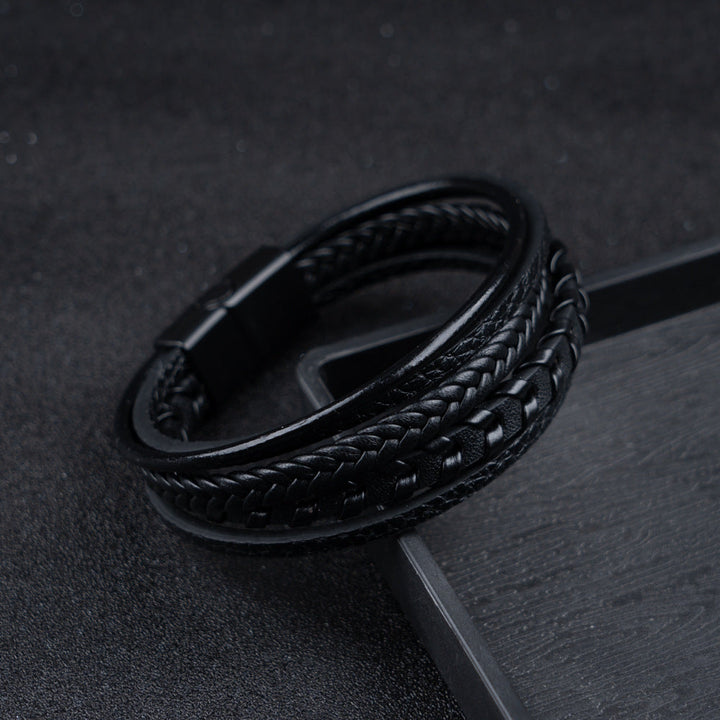 Ragnar Band - Bracelet Viking en Cuir Tressé