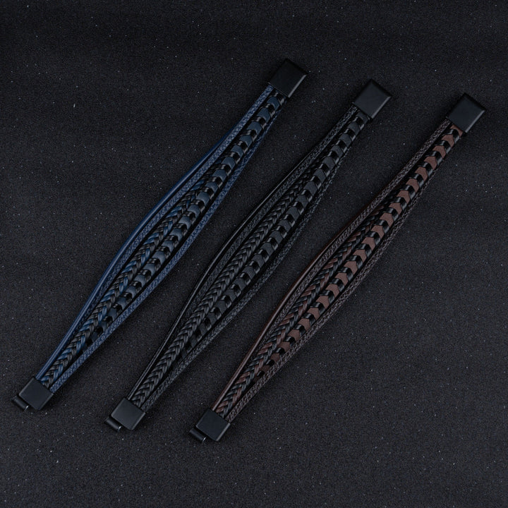 Ragnar Band - Bracelet Viking en Cuir Tressé
