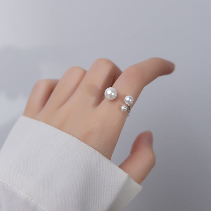 Bague en Perles d'Eau Douce Triple Réglable