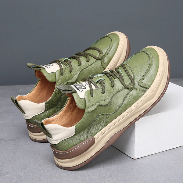 Chaussures en Cuir à Semelle Élevée