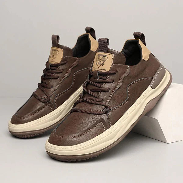 Chaussures en Cuir à Semelle Élevée
