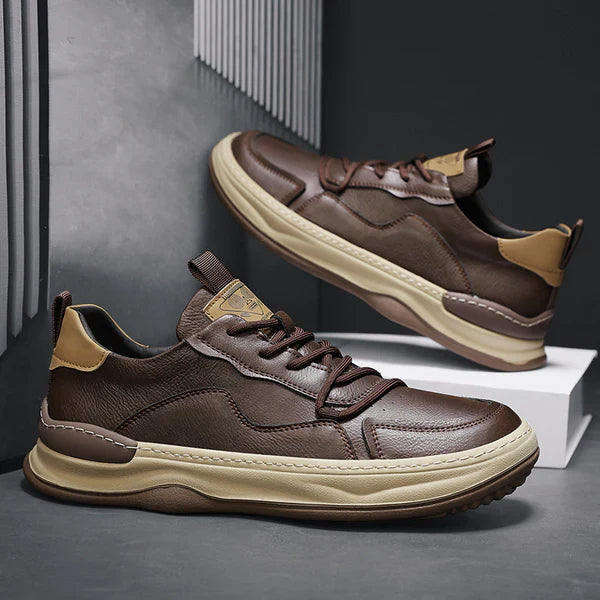 Chaussures en Cuir à Semelle Élevée