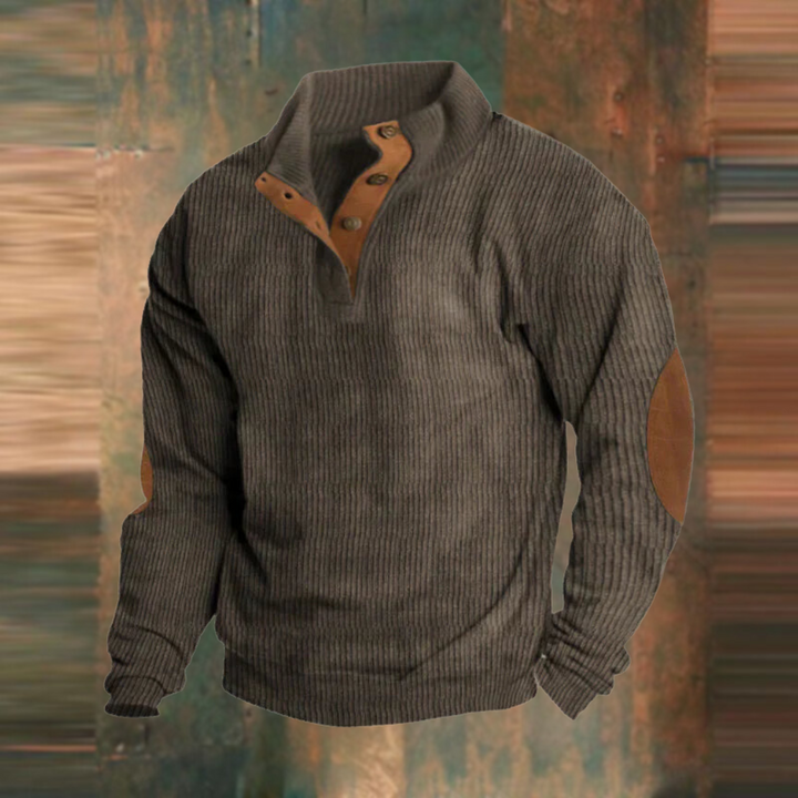Sweat-shirt décontracté à col montant et manches longues