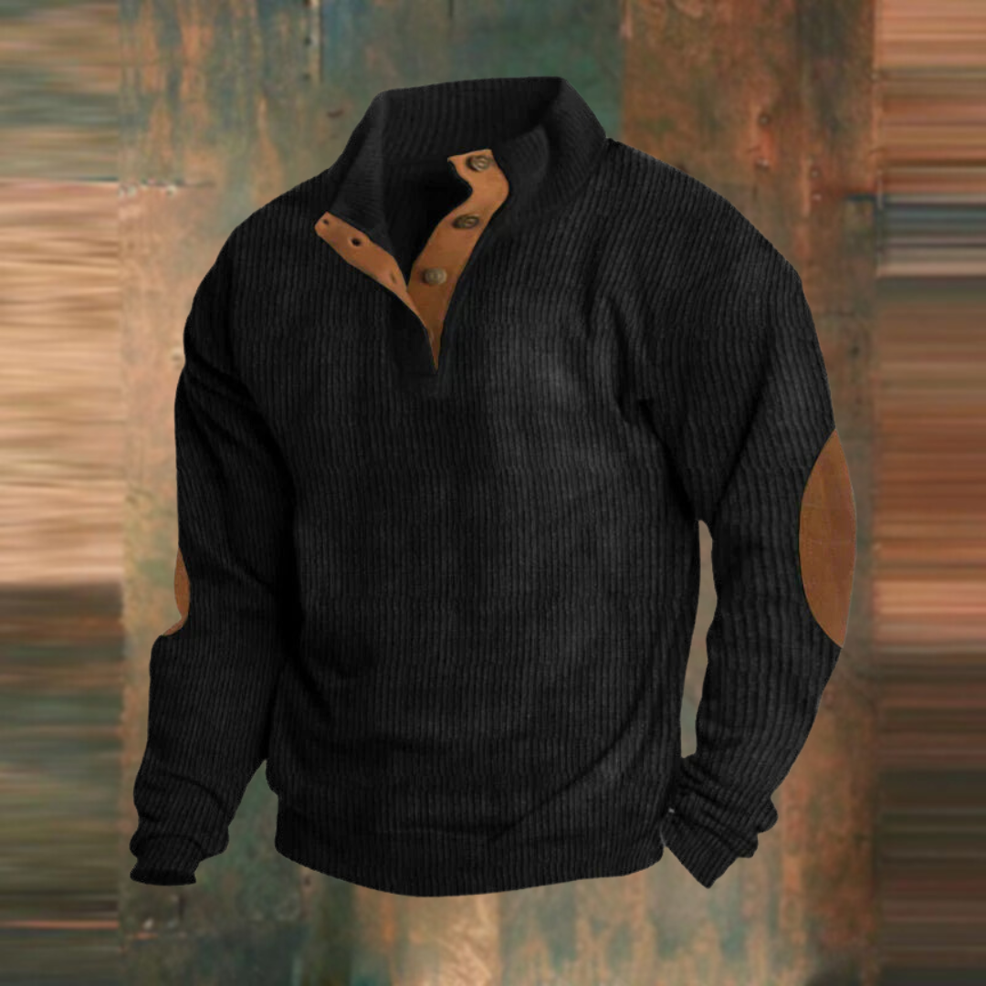 Sweat-shirt décontracté à col montant et manches longues