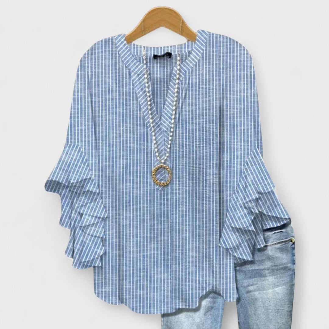 Isabelle - Blouse avec Fleurs Élégantes