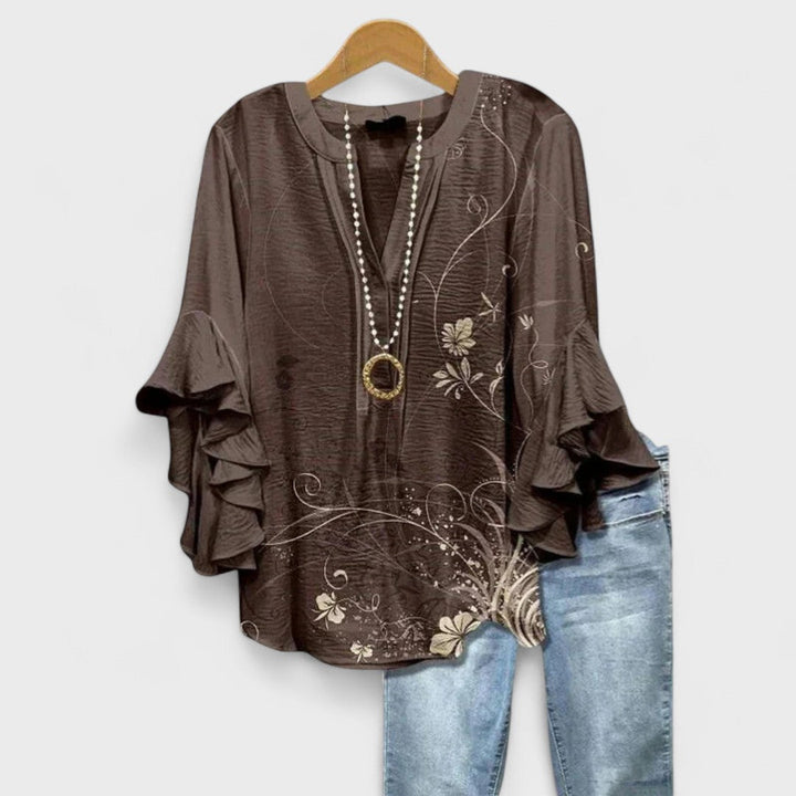 Isabelle - Blouse avec Fleurs Élégantes
