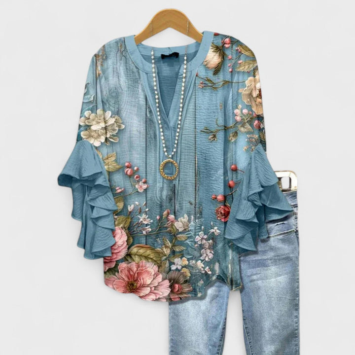 Isabelle - Blouse avec Fleurs Élégantes