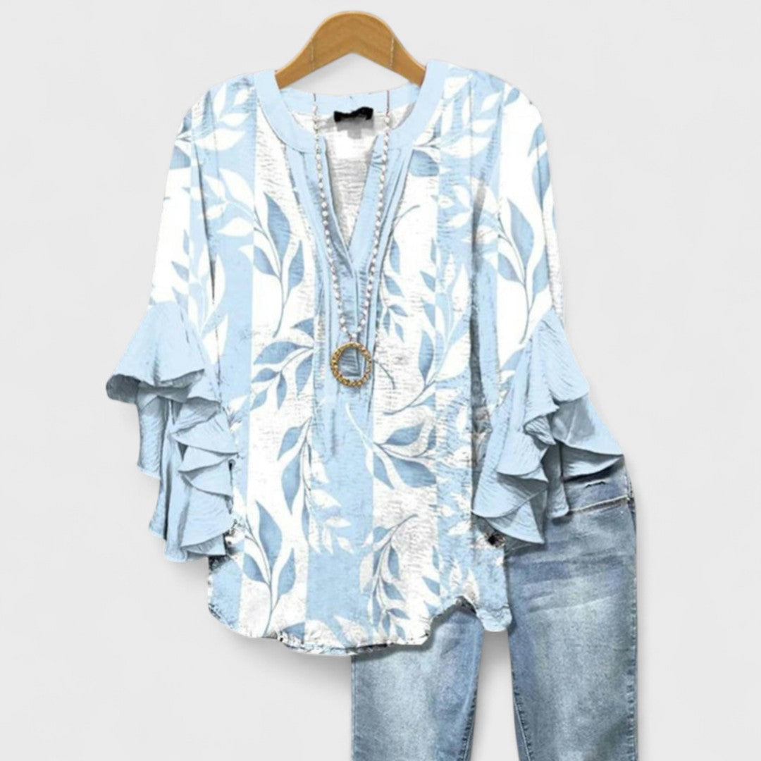 Isabelle - Blouse avec Fleurs Élégantes