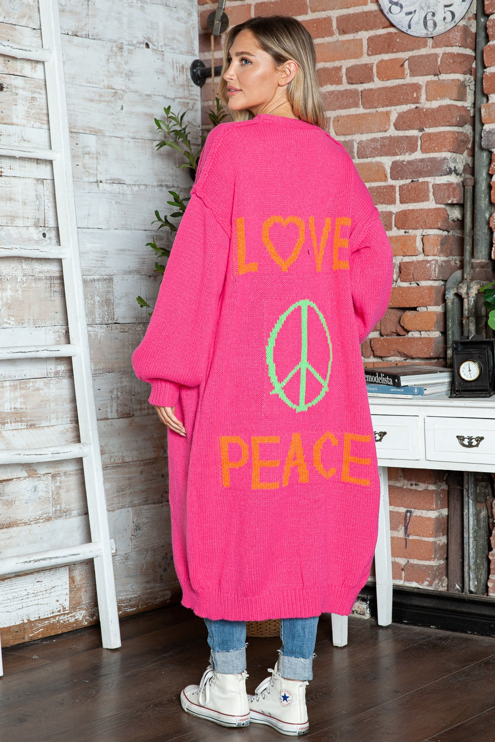 Cardigan long en tricot surdimensionné