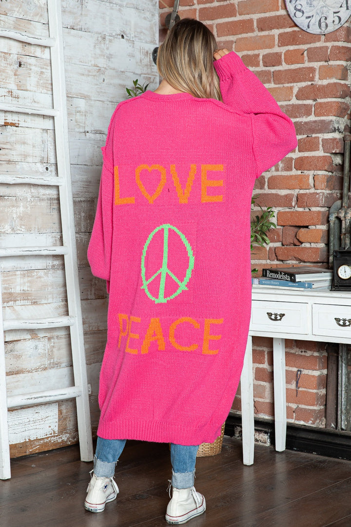 Cardigan long en tricot surdimensionné