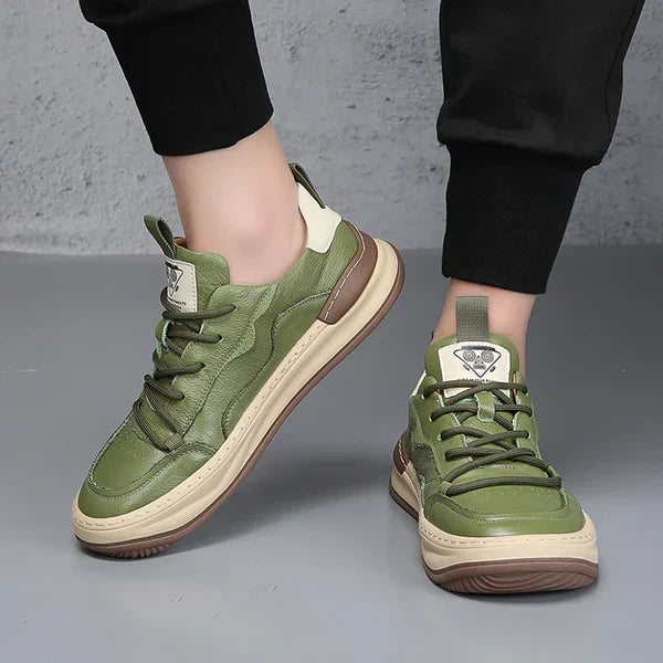 Chaussures en Cuir à Semelle Élevée
