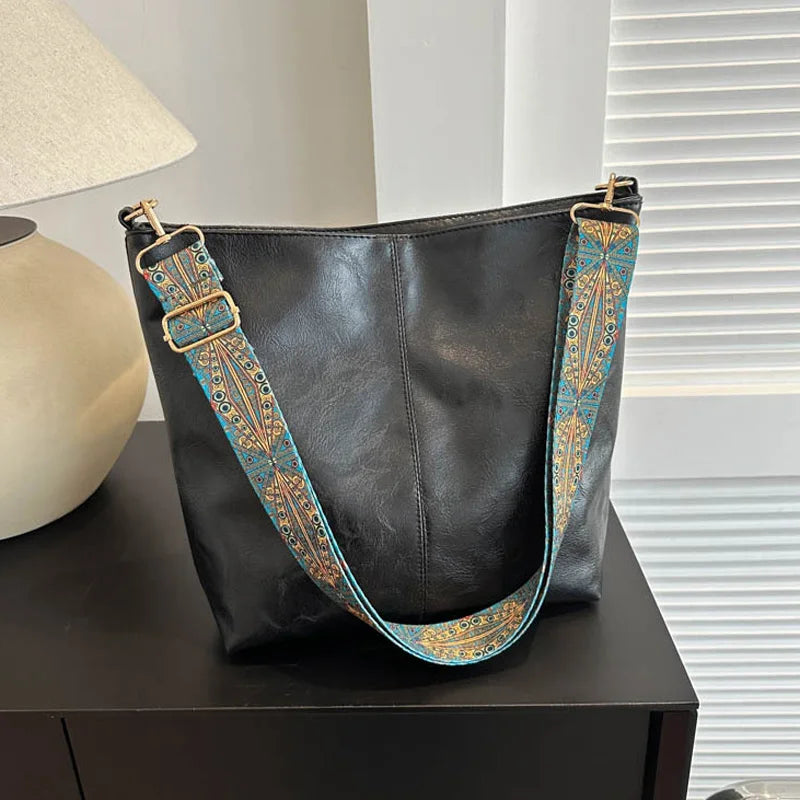 Luna | Vintage skuldertaske i læder