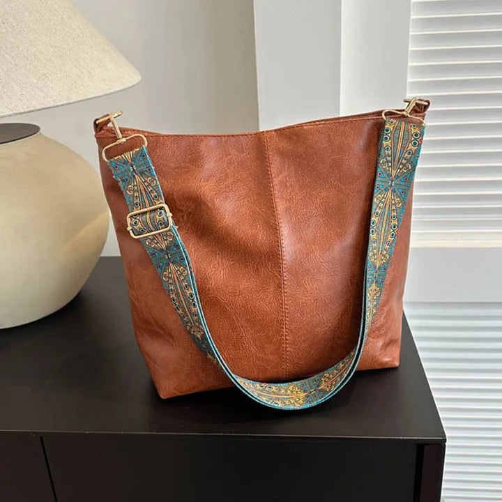 Luna | Vintage skuldertaske i læder