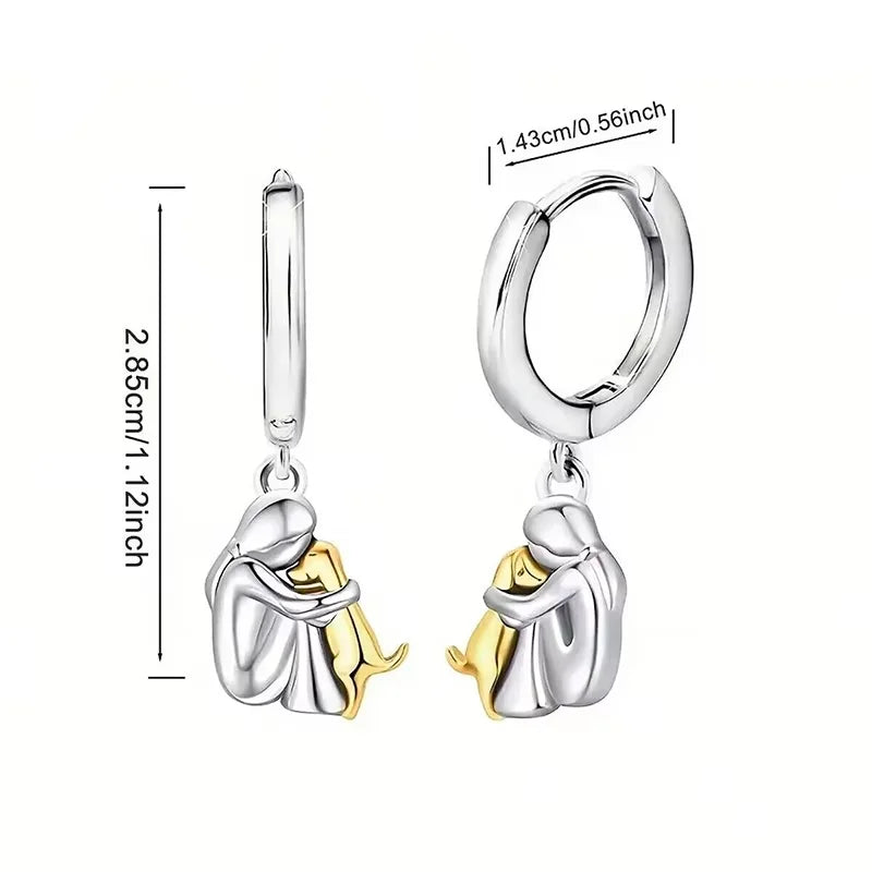Luvare Paris™ | Boucles d'oreilles avec icône de chien (fermeture ronde)