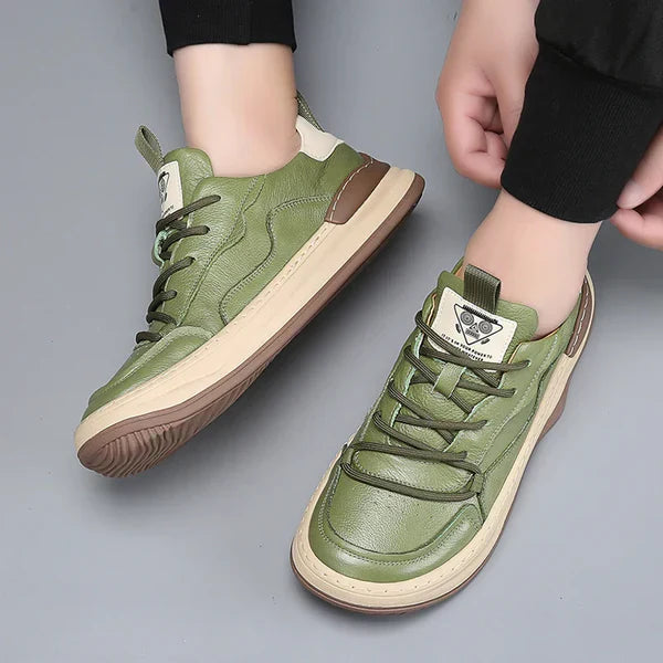 Chaussures en Cuir à Semelle Élevée