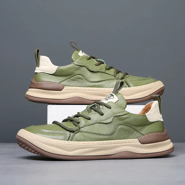Chaussures en Cuir à Semelle Élevée