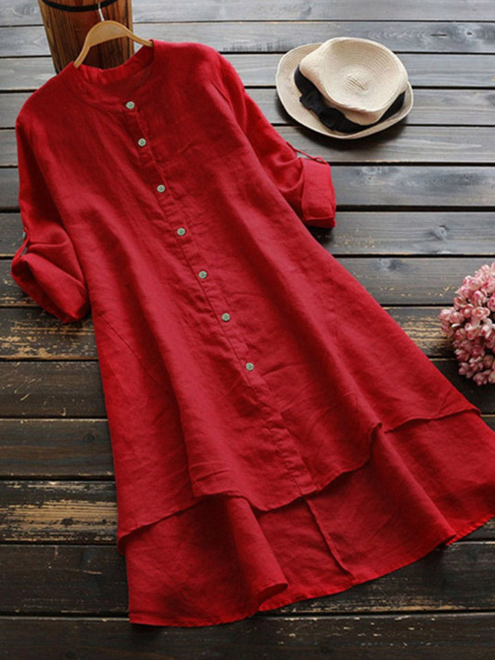 Chantal™ – Robe Chemise Décontractée en Lin pour Femmes