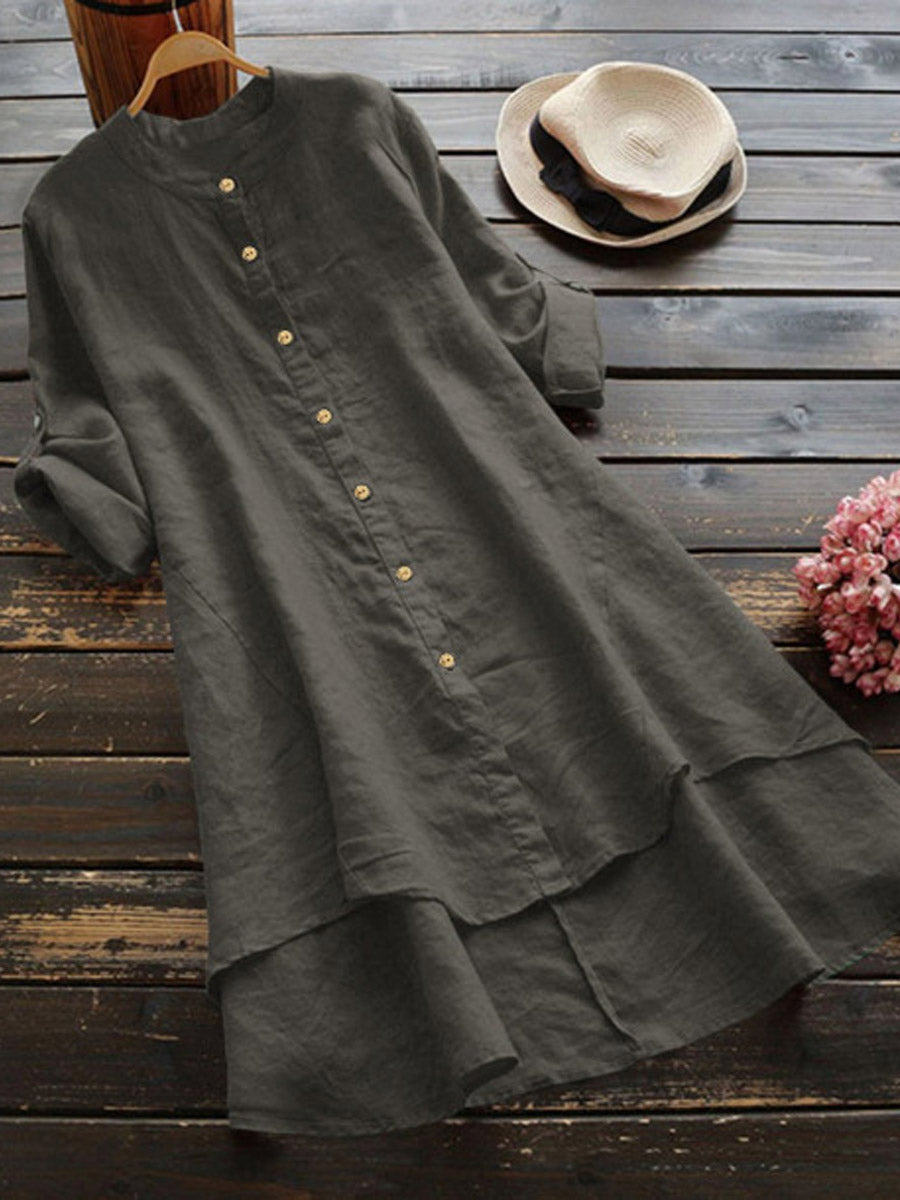 Chantal™ – Robe Chemise Décontractée en Lin pour Femmes