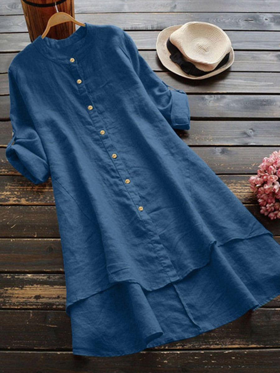 Chantal™ – Robe Chemise Décontractée en Lin pour Femmes