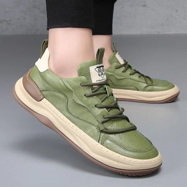 Chaussures en Cuir à Semelle Élevée