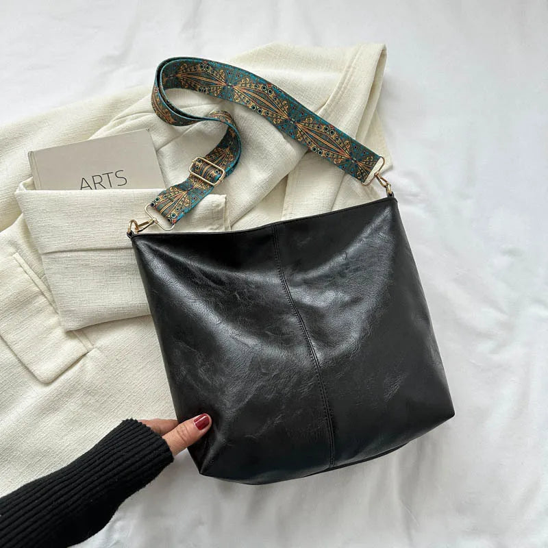 Luna | Vintage skuldertaske i læder